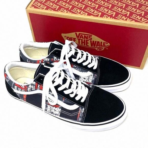 VANS Old Skool Shoe Casual Low Top Canvas Suede Red VN0A4U3BWZ4 Size Men's Black - Picture 8 of 12